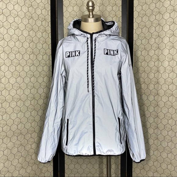 PINK Victoria’s Secret Limited Release 002 Reflective Hooded Jacket - Picture 1 of 12